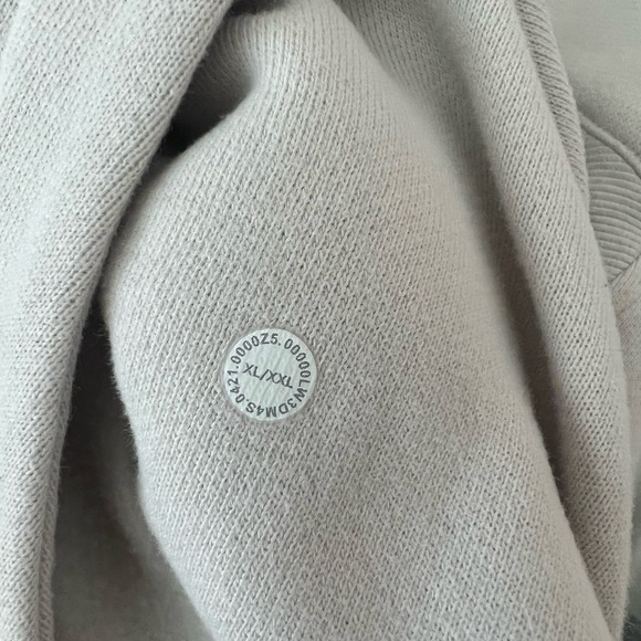 Lululemon Oversized Scuba Half-Zip Jacket Bone XL/XXL - Picture 3 of 4